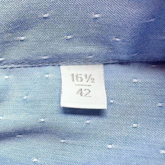 🔃Xacus Tailor Fit Blue Long Sleeve Button Down Dress Shirt - Picture 7 of 9